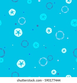 Vector seamless floral pattern. Morning glory flowers with hand drawn dots on turquoise background.