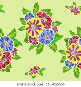 vector seamless floral pattern on a color background  