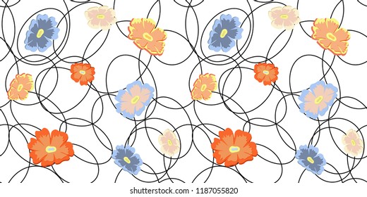 vector seamless floral pattern on a color background  