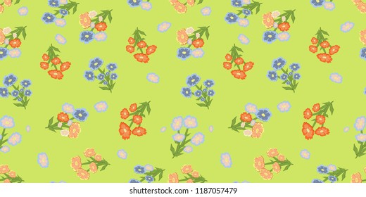 vector seamless floral pattern on a color background  