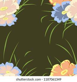 vector seamless floral pattern on a color background  