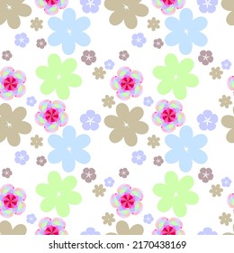 Patrón floral sin fisuras de vectores sobre fondo blanco