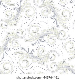 Vector seamless floral pattern on a white background