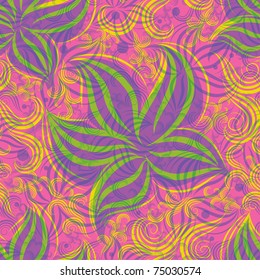 Vector Seamless floral pattern with orchid flower  (From my big "Seamless collection")