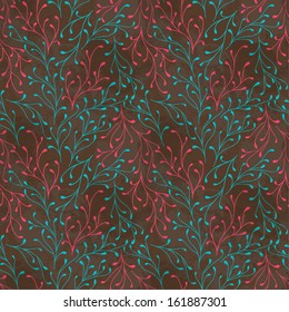 Vector seamless floral pattern. Seamless patterns are used in textile design, postcards, calendars, websites, wallpapers, packages.