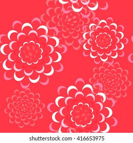 Vector seamless floral pattern with peonies or roses in red and white colors. Design for textile, fabric, websites, wedding or invitation cards, postcards