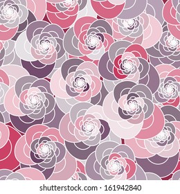 Vector seamless floral pattern. Pink background. 