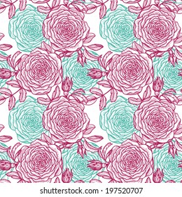 vector seamless floral pattern with rose