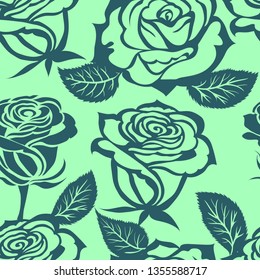 Vector seamless floral pattern from roses. Natural summer background.