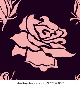 Vector seamless floral pattern from roses. Natural summer background.
