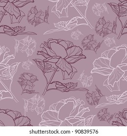 Vector seamless floral pattern with roses