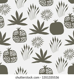 Vector Seamless Floral  Pattern. Scandinavian Style.