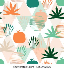 Vector Seamless Floral  Pattern. Scandinavian Style.