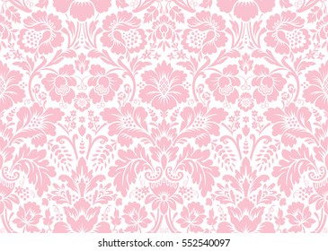 Vector seamless floral pattern in the style of damask