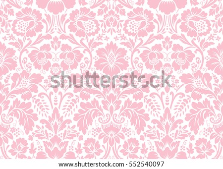 Vector seamless floral pattern in the style of damask