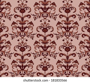 vector seamless floral pattern, seamless pattern in swatch menu