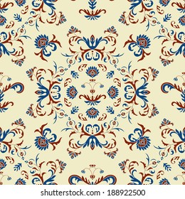 vector seamless floral pattern, seamless pattern in swatch menu