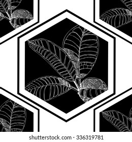 Vector seamless floral pattern with tree
