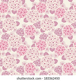Vector seamless floral pattern. Vintage background with flowers and leaves. Ornamental illustration for print, web