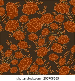 Vector seamless floral pattern in vintage style