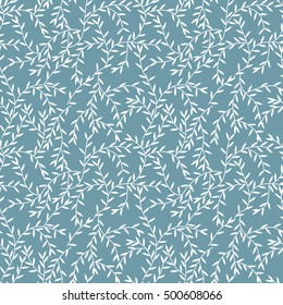 Vector seamless floral pattern. Vintage seamless background of white branches with  leaves.