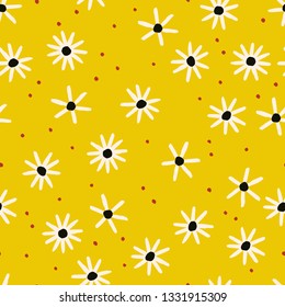 Vector seamless Floral pattern.Abstract background with Camomile Flowers.