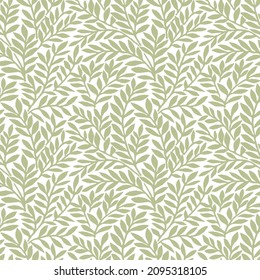Vector seamless floral pattern.Floral green background Design,Floral vector seamless pattern. Delicate botanical wallpaper. Repeatable background with leaves.
