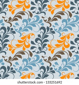 Vector seamless floral  pattern,fully editable eps 8 file with clipping masks,  seamless pattern in swatch menu