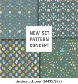 Vektor nahtlose florale Muster, nahtloser Satz von Mustern