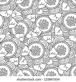 Vector seamless floral retro pattern. Vintage vector seamless pattern. Can be used for wallpaper, pattern fills, web page background, surface textures, prints. Gorgeous seamless wave background