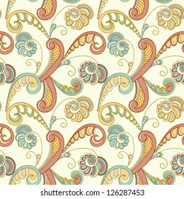 Vector seamless floral spring abstract pattern, seamless pattern in swatch menu,  fully editable eps 8 file