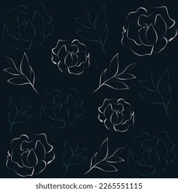 Vector seamless floral spring pattern with beautiful hand drawn linear flowers. The ornament is perfect for design, printing on fabric, paper and textiles.