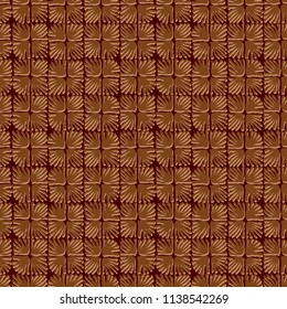 Vector seamless floral square tile coffee pattern for wrapping, craft, textile, fabric