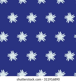 Vector seamless floral texture of soft blue flowers on a blue background