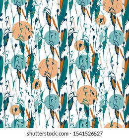 Vector seamless floral texture for wallpaper, fabric, surface decoration and more. Colorful botanical background