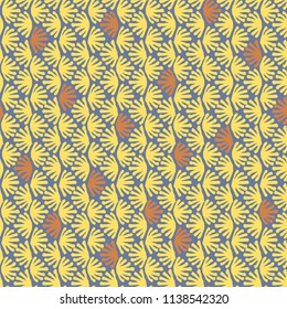 Vector seamless floral tile yellow and pink pattern for wrapping, craft, textile, fabric