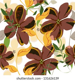 Vector seamless floral tropical
