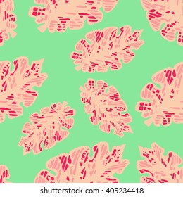 Vector seamless floral  tropical vacation pattern