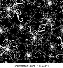 Vector Seamless floral twirled pattern  (From my big "Seamless collection")