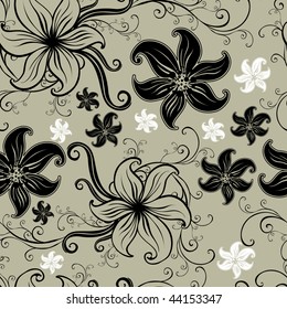 Vector Seamless floral twirled pattern  (From my big "Seamless collection")