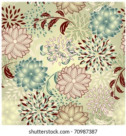 vector seamless floral vintage background, clipping mask