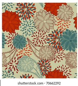 vector seamless floral vintage background.clipping mask