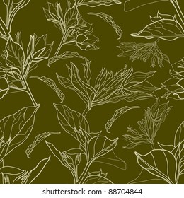 Vector seamless floral vintage pattern (from my big "Floral collection")