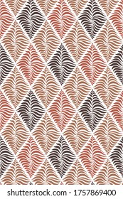 Vector Seamless Floral Wallpaper. Ancient Leaf Ornament