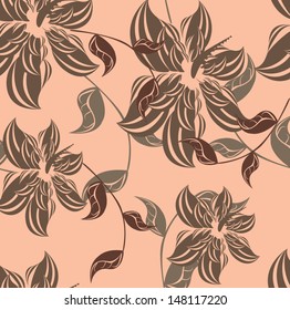 Vector Seamless floral wallpaper background  