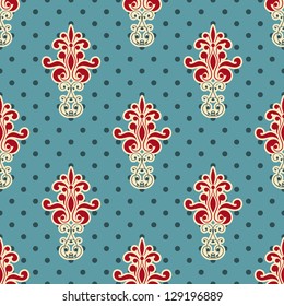 vector seamless floral wallpaper pattern, fully editable eps 8 file,seamless patterns in swatch menu