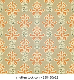 vector seamless floral wallpaper pattern, fully editable eps 10 file,seamless pattern in swatch menu