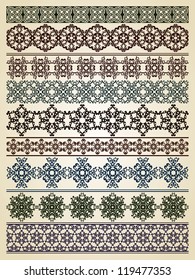 vector seamless florl borders,  fully editable eps 8 file, seamless brushes included