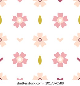 Vector seamless flower pattern.