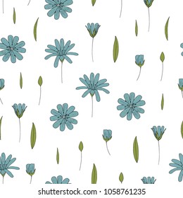 Vector seamless flower pattern